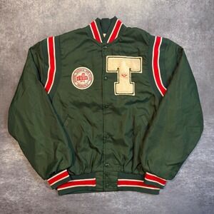 VTG 90s Arsenal Technical High School Varsity Jacket XXL Green Nylon Bomber IN